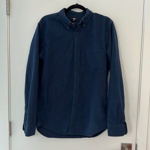 Uniqlo Oxford Slim-Fit Long-Sleeve Shirt Navy